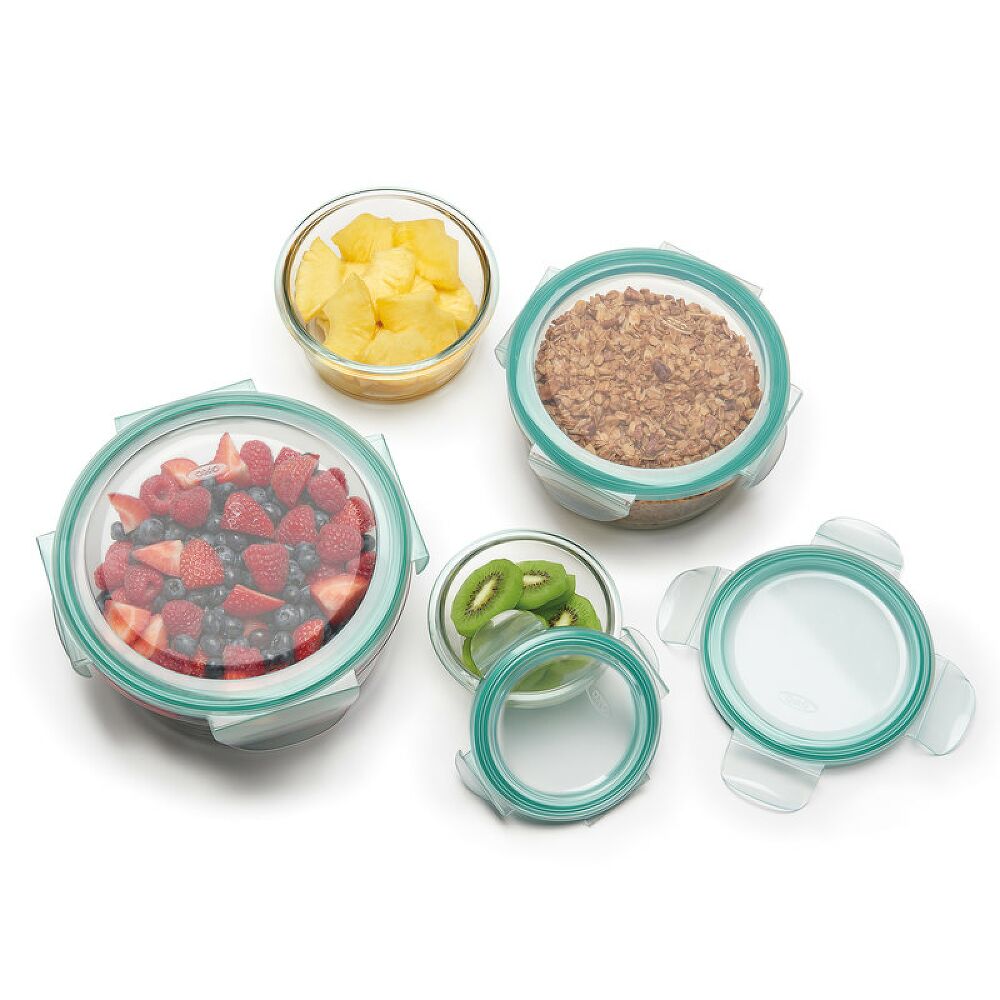 8 Piece Smart Seal Glass Round Container Set C8