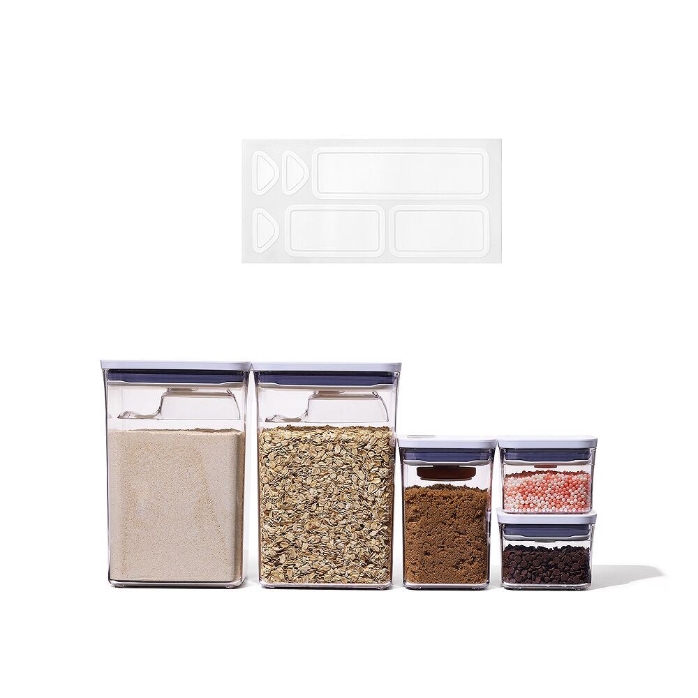 POP Removable Labels & 8-Piece POP Container Baking Set Bundle E1