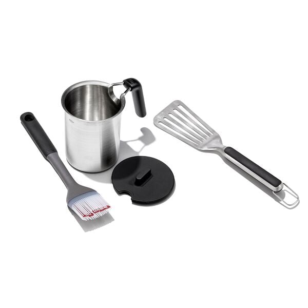Grilling Basting Pot and Brush Set & Grilling Precision Turner Bundle X7