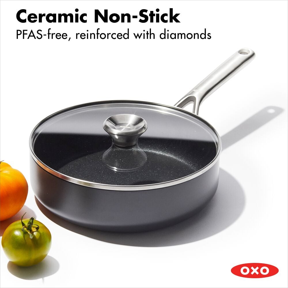 Ceramic Professional Non-Stick 3-Quart Sauté Pan with Lid V9