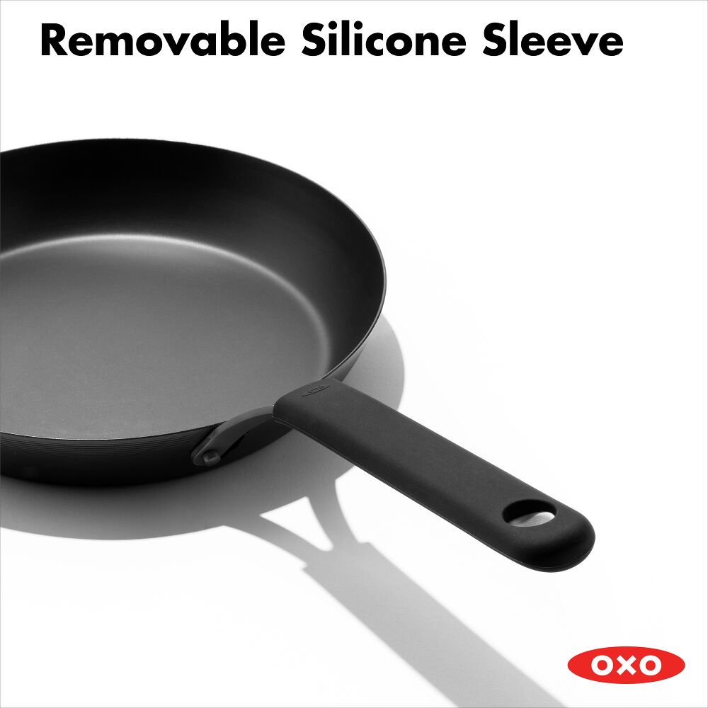 Carbon Steel Obsidian Series 8-Inch Frypan with Silicone Sleeve L7