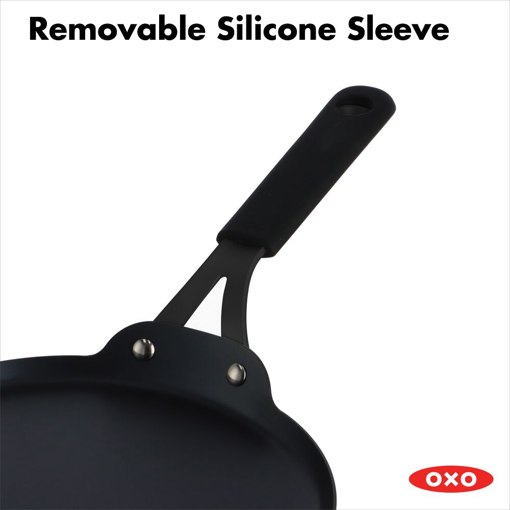 Obsidian Carbon Steel 10-Inch Crêpe Pan with Silicone Sleeve W4