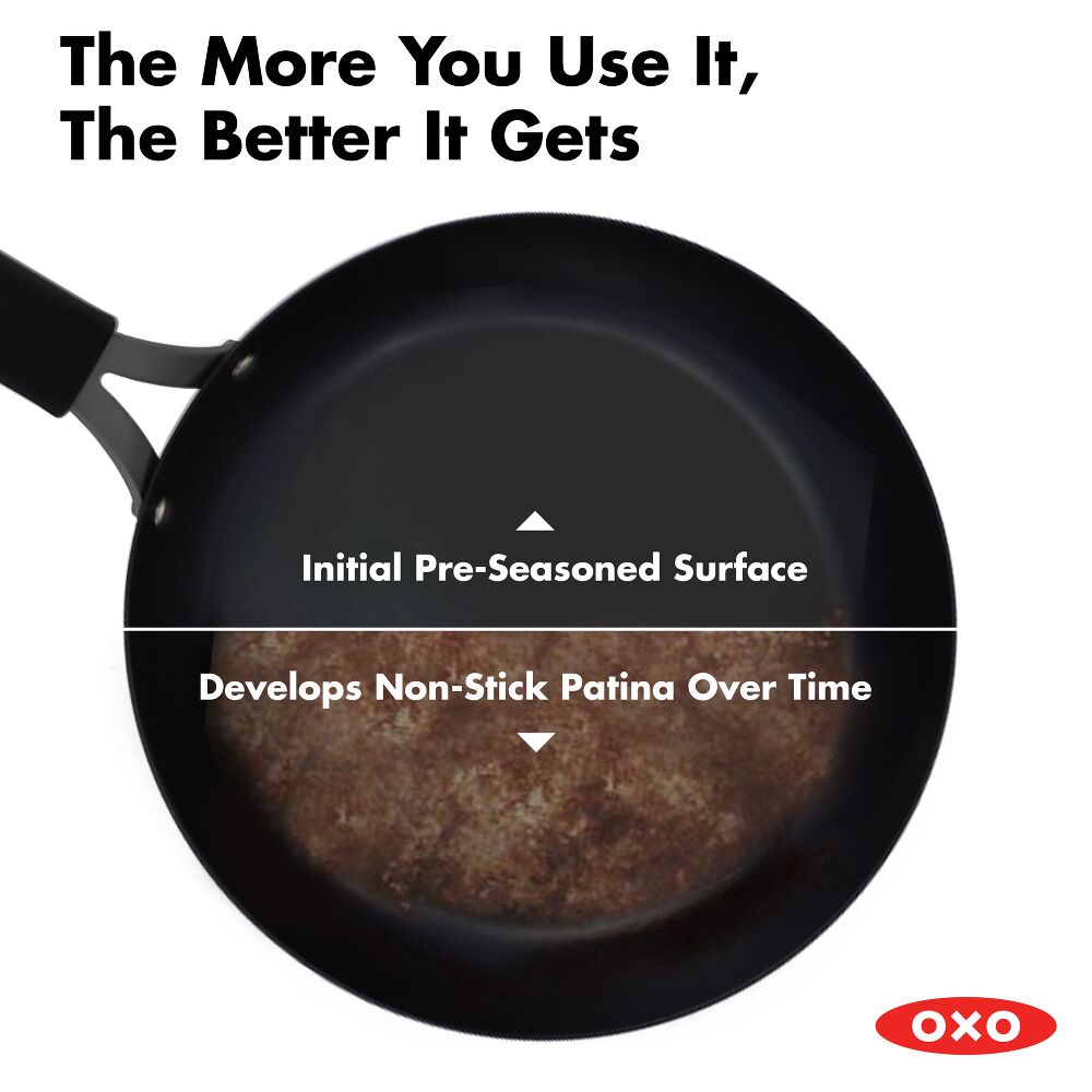 Carbon Steel Obsidian Series 12-Inch Wok with Silicone Sleeve K2