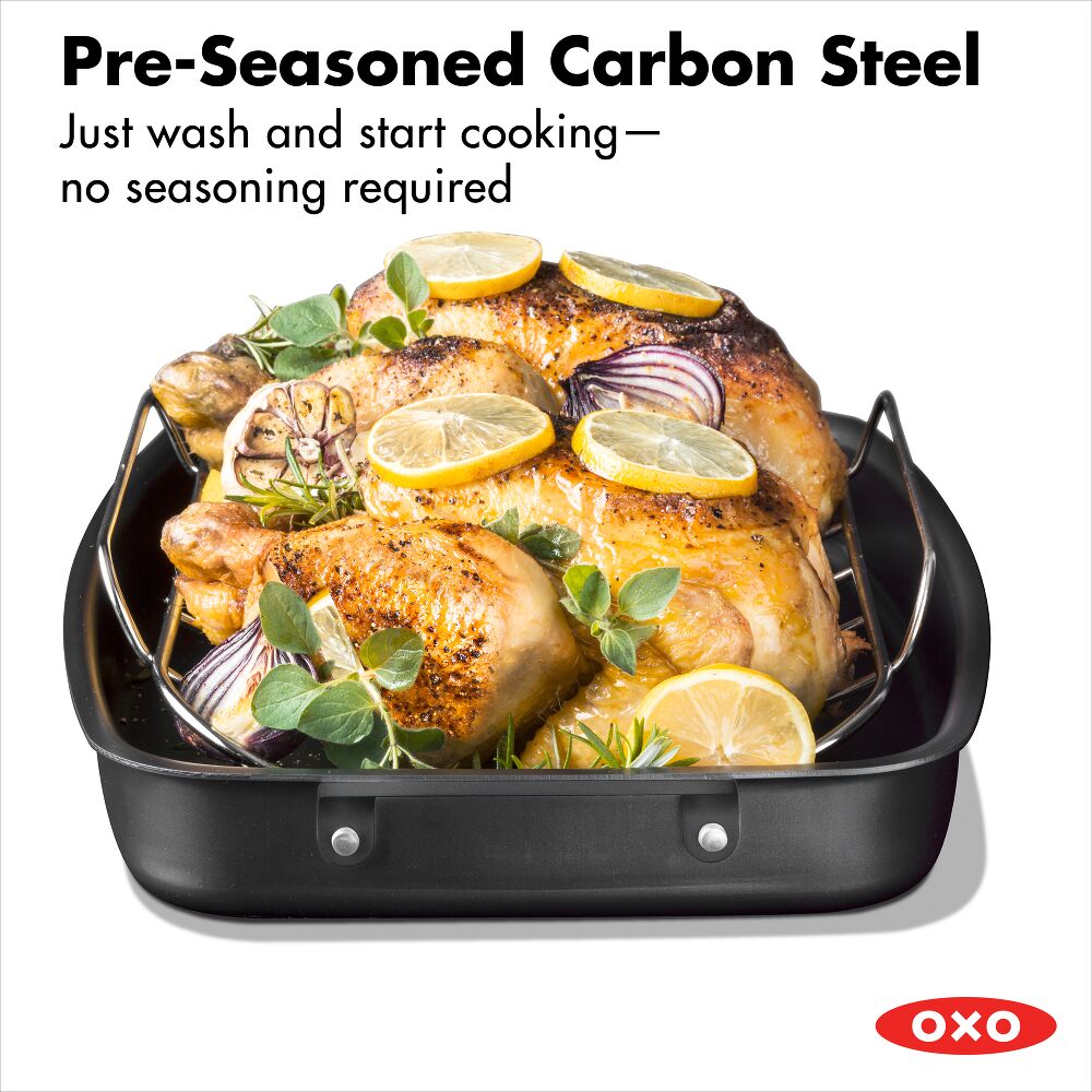 Carbon Steel Obsidian Series Roaster with Rack Y5
