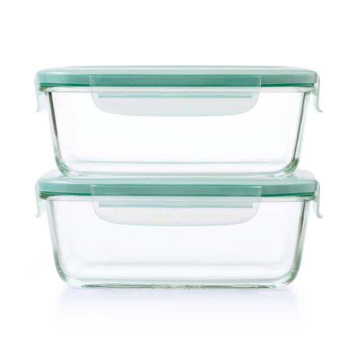 Smart Seal 8 Cup Glass Rectangle Container - Teal U3