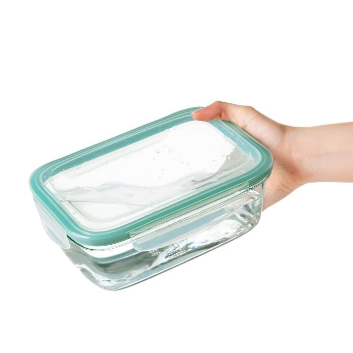 Smart Seal 8 Cup Glass Rectangle Container - Teal U3