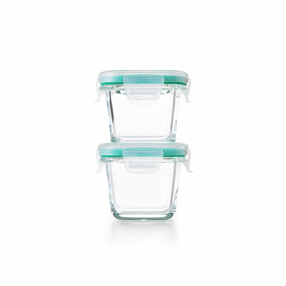 4 Piece Smart Seal Glass Mini Square Container Set V7