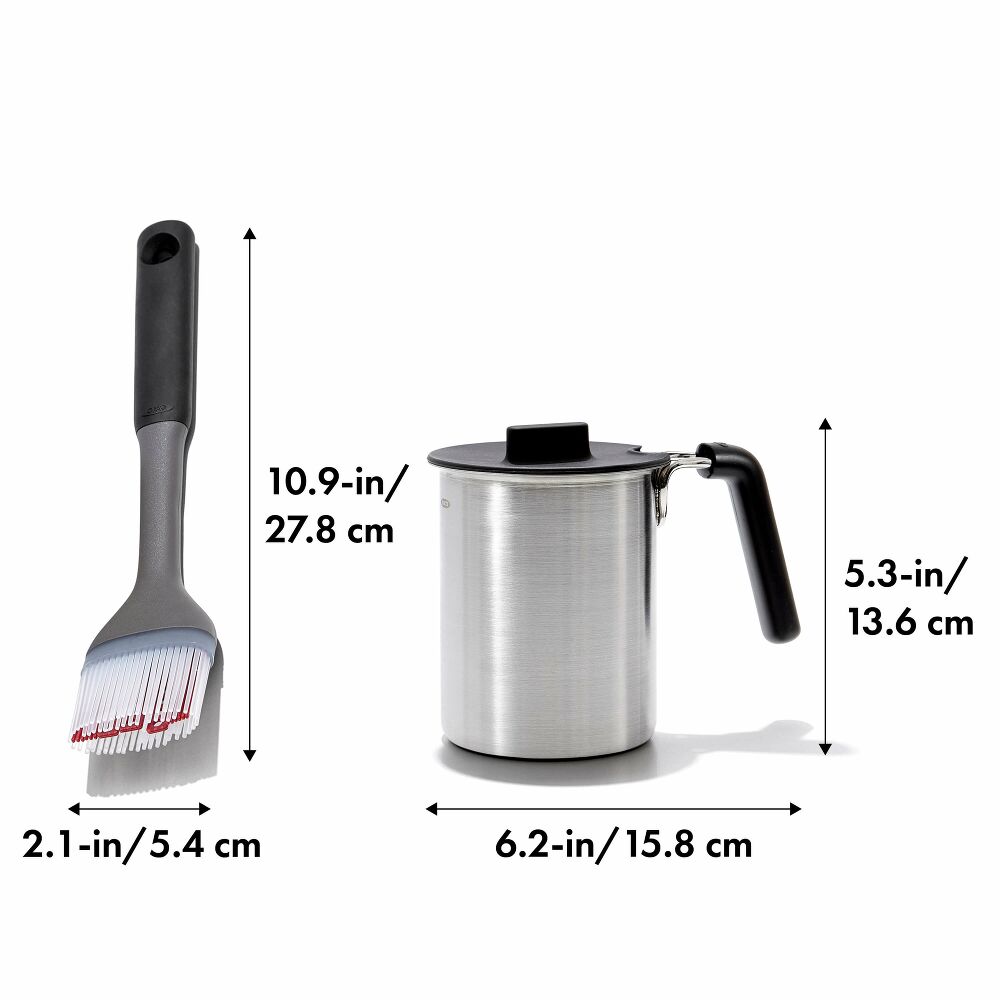 Grilling Basting Pot and Brush Set N9