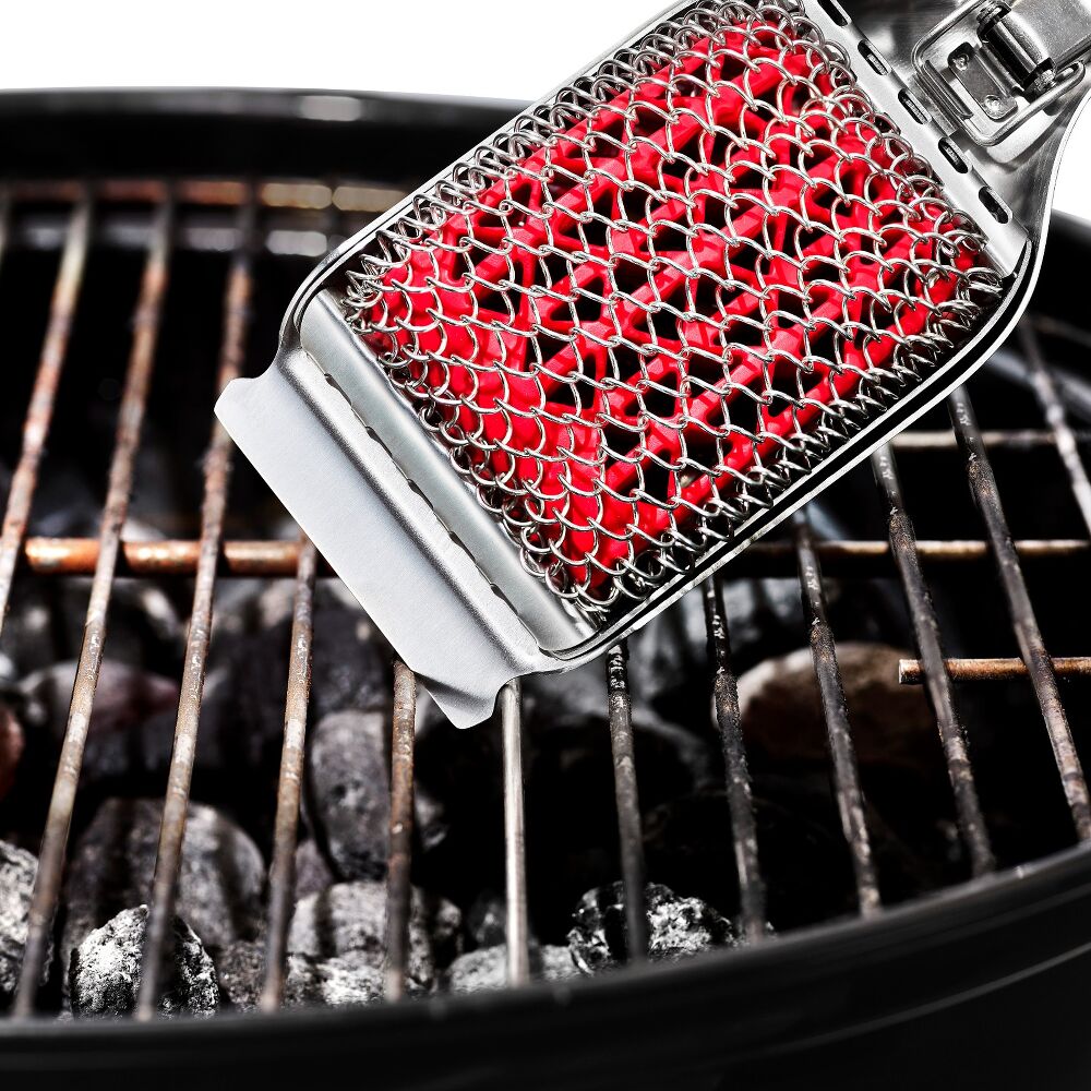 Coiled Grill Brush With Replaceable Head X4