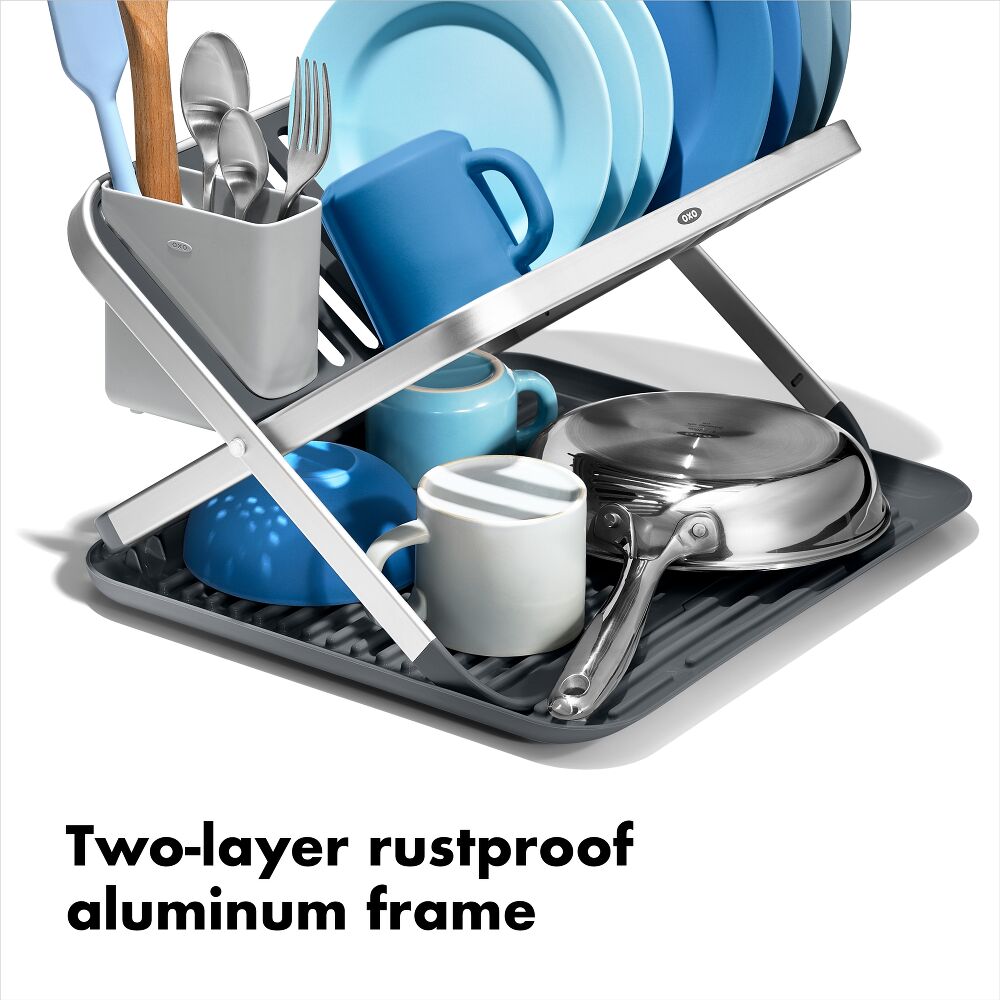 OXO Good Grips Aluminum Fold Flat Dish Rack Y3