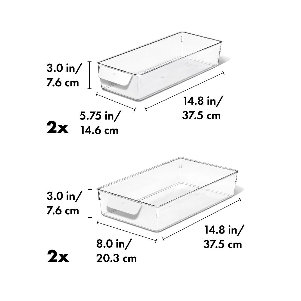 4 Piece Refrigerator Storage Bin Starter Set Q8