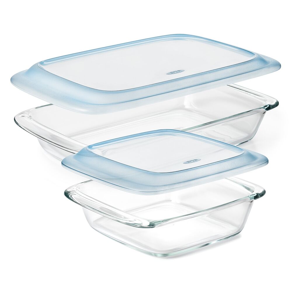 Glass Baking Dish with Lid (2.0 Qt) and Glass Baking Dish with Lid (3.0 Qt) Bundle Y6