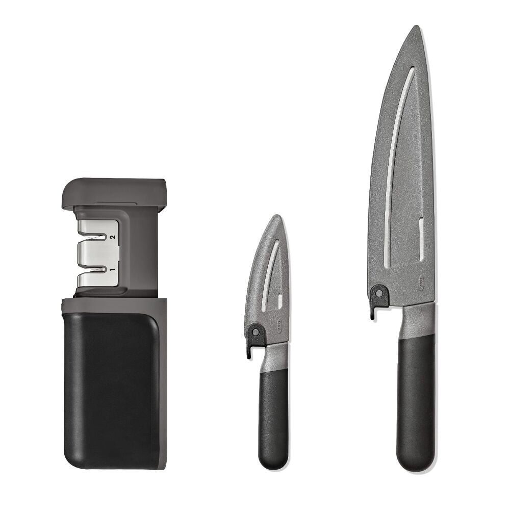 3-Piece Knife & Sharpener Set X4