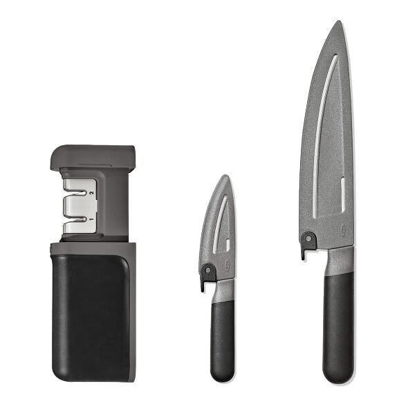 3-Piece Knife & Sharpener Set X4