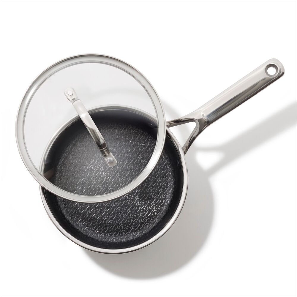 Trident Hybrid Non-Stick Stainless Steel 2.5 Qt Saucepan with Lid K4