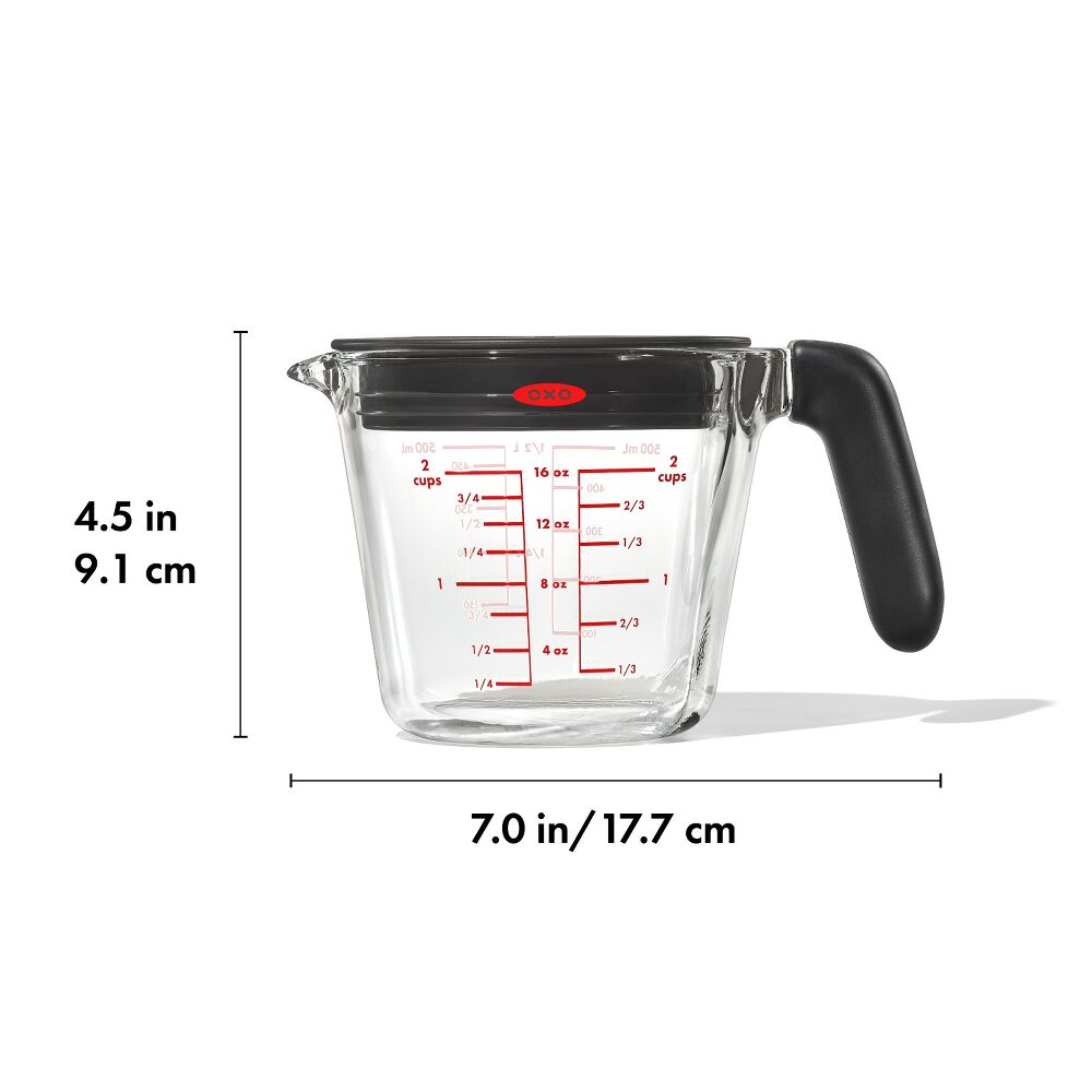 2 Cup Glass Measuring Cup with Lid J2