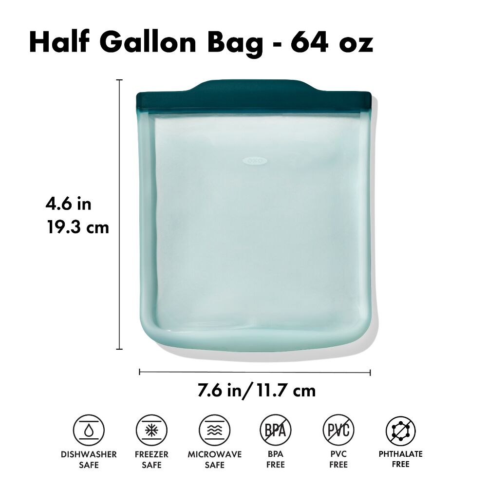 Silicone Reusable Bag - Half Gallon Bag (64 oz) - Lagoon N7
