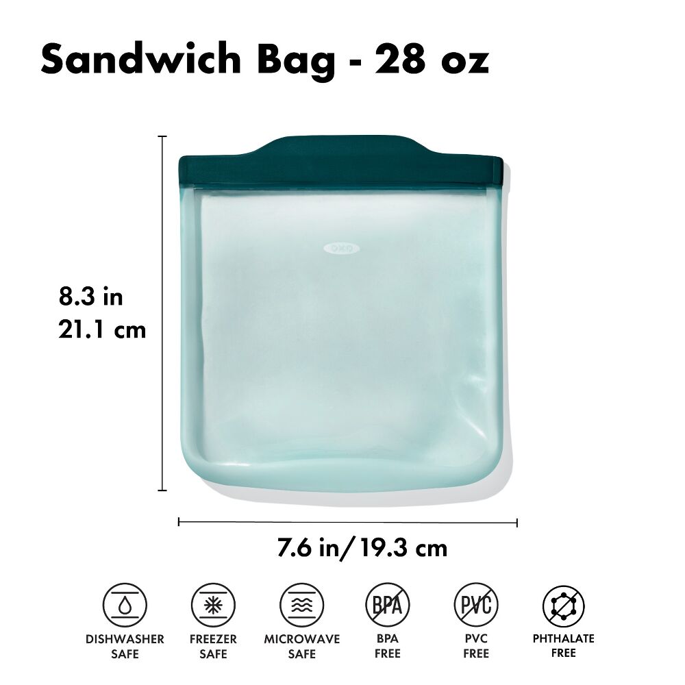 Silicone Reusable Bag - Sandwich Bag (28 oz) - Lagoon S4