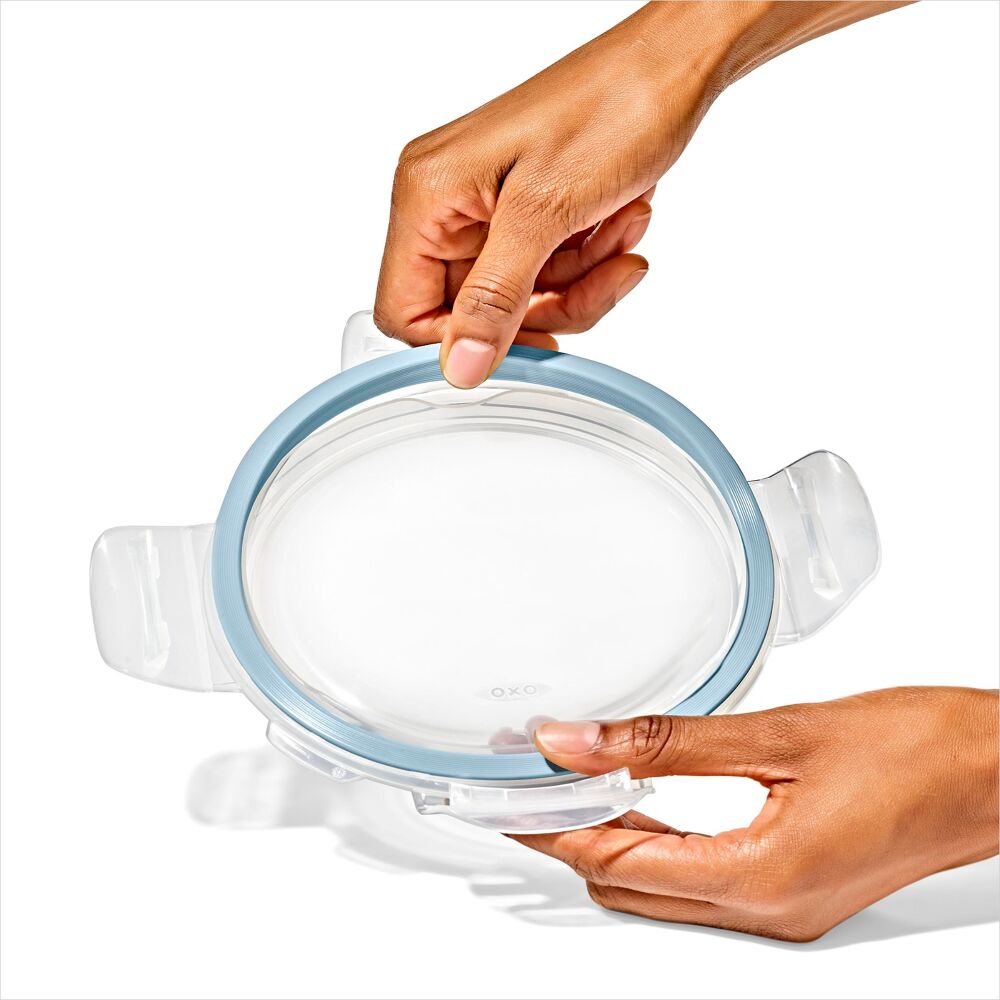 Smart Seal 2-Cup Glass Round Container - Arctic Blue S1