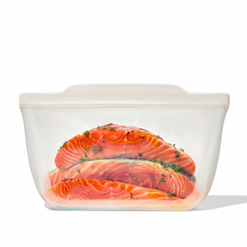 Silicone Reusable Bag - Stand-Up Half Gallon (64 oz) - Oat Y9