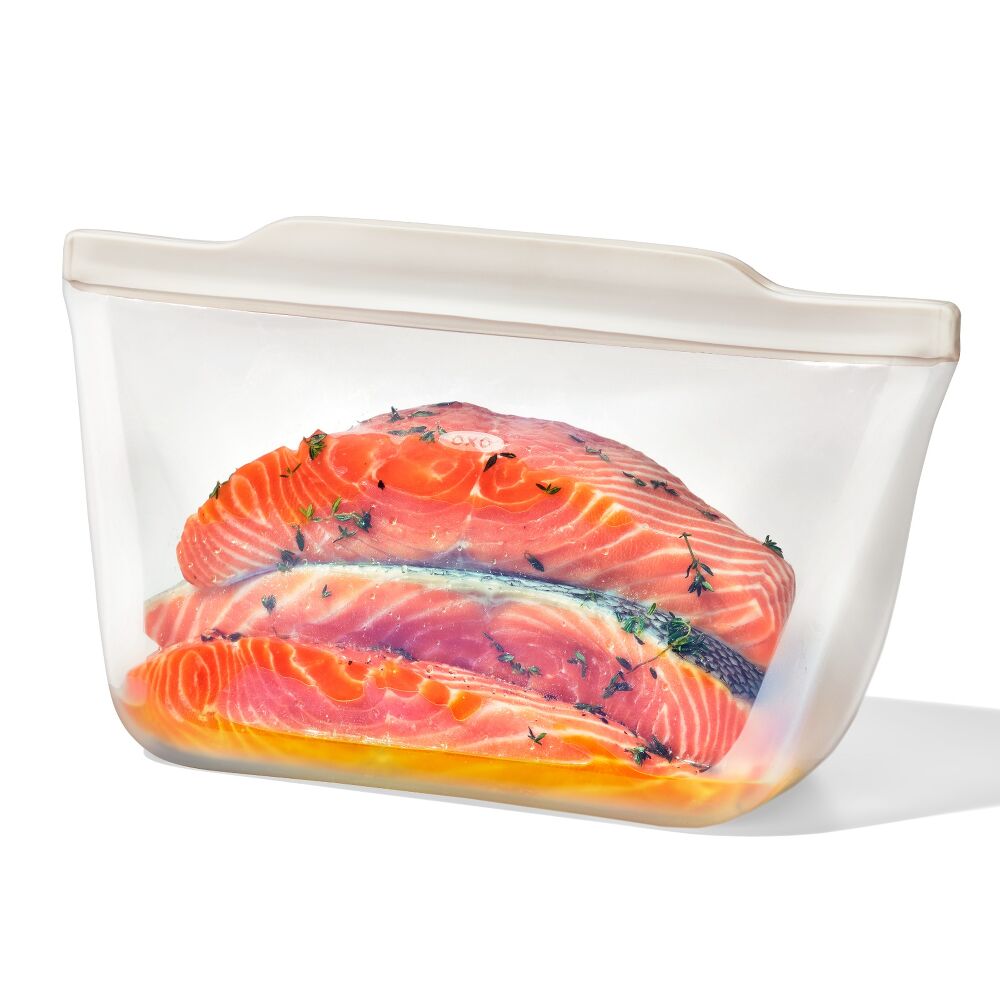 Silicone Reusable Bag - Stand-Up Half Gallon (64 oz) - Oat Y9