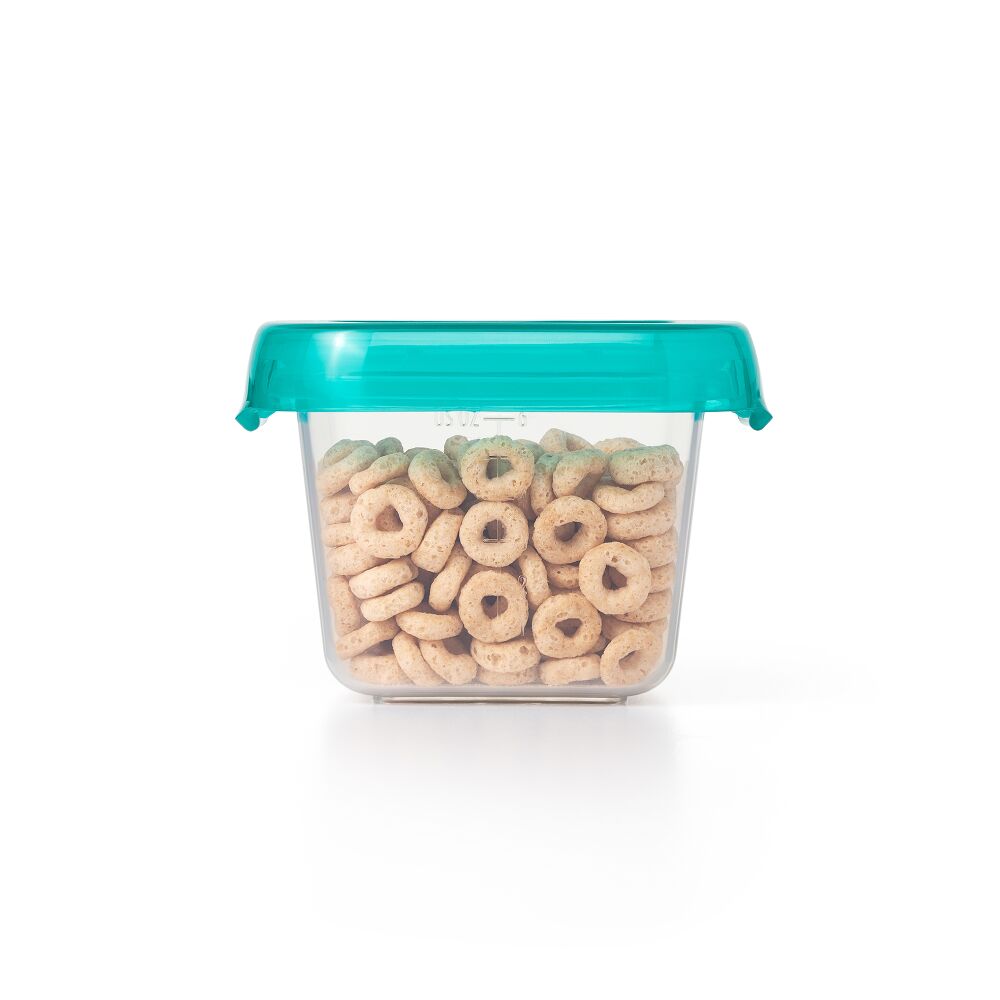 6 oz Baby Blocks™ Plastic Freezer Storage Containers - Tot Teal A2