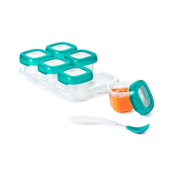 2 oz Baby Blocks™ Plastic Freezer Storage Containers - Tot Teal X9