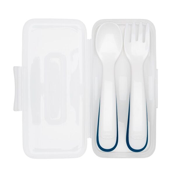 On-the-Go Plastic Fork and Spoon Set with Travel Case S6
