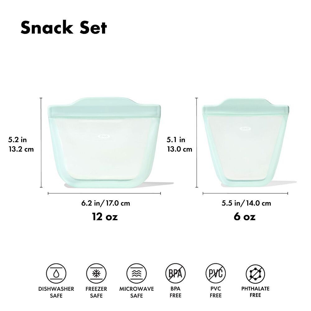 Tot Silicone Reusable Bag - 2-Piece Stand-Up Cup Set I8
