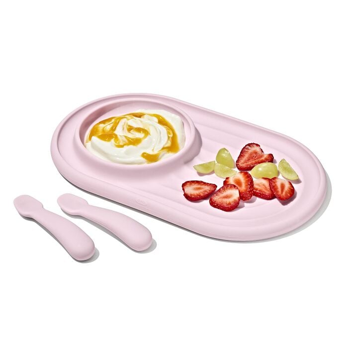 Textured Suction Plate & Spoons Set – 3-Piece L3