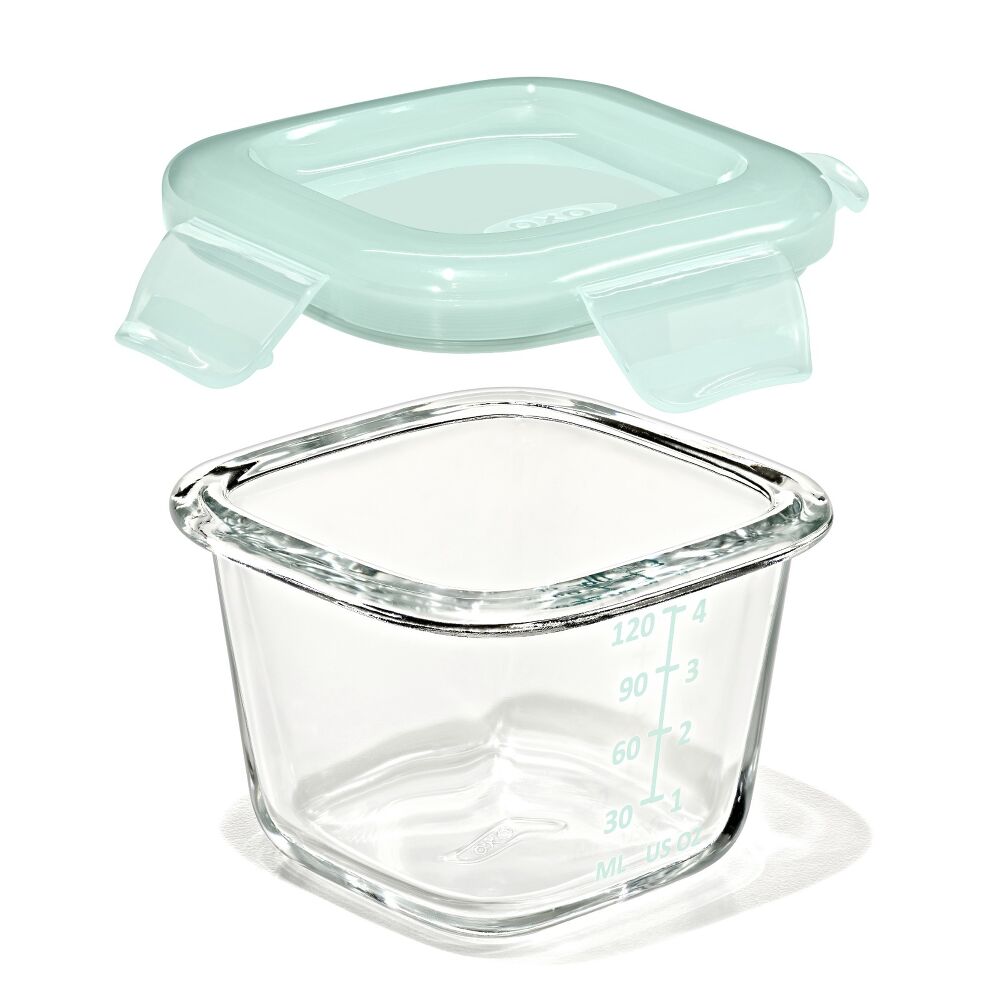 Glass Baby Blocks Food Storage Containers (4 oz) - Opal Q0