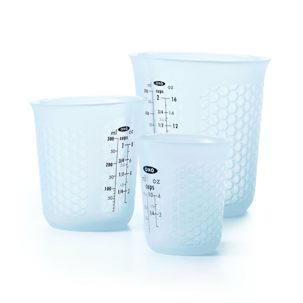 3 Piece Squeeze & Pour Silicone Measuring Cup Set X2