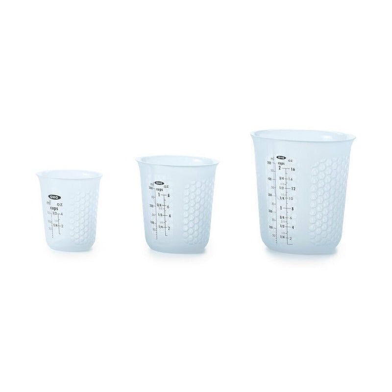 3 Piece Squeeze & Pour Silicone Measuring Cup Set X2
