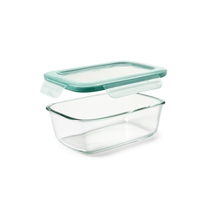Smart Seal 8 Cup Glass Rectangle Container - Teal U3