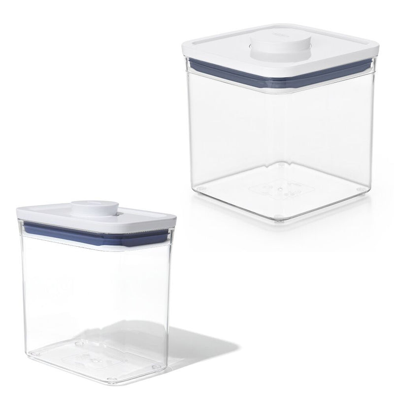POP Container - Rectangle Short (1.7 Qt.) & POP Container - Big Square Short (2.8 Qt.) Bundle Y0