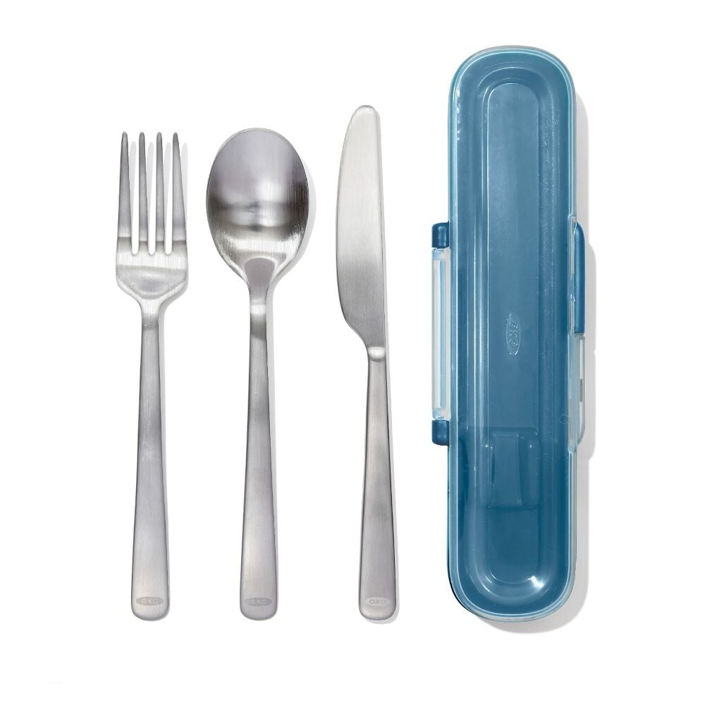 Prep & Go Stainless Steel Utensils With Case - Ocean Blue J1