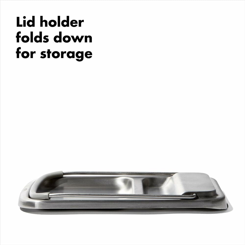 Stainless Steel Spoon Rest with Lid Holder D3
