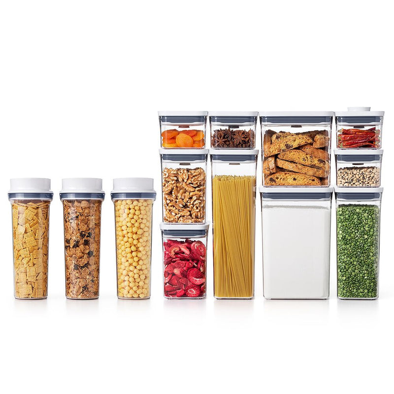 3 Piece Cereal Dispenser Set & 10-Piece POP Container Set Bundle W8