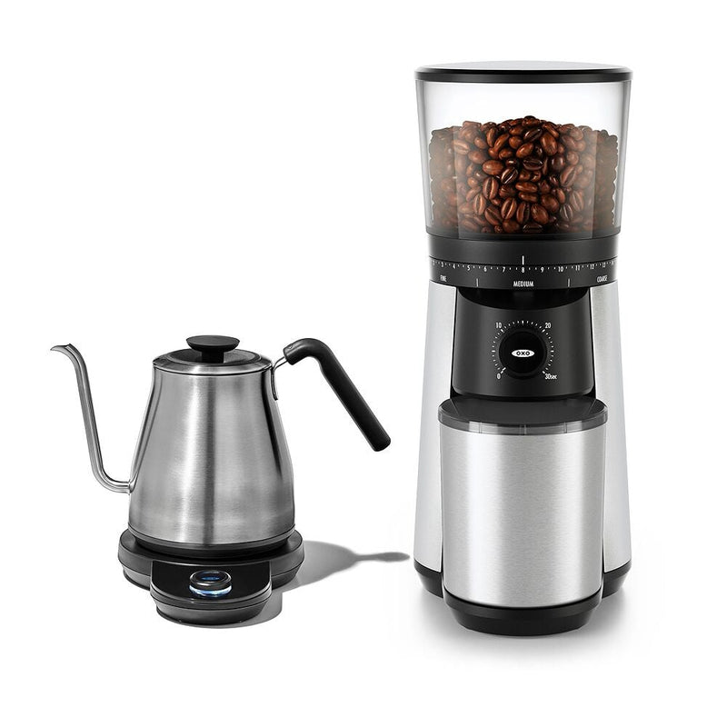 Adjustable Temperature Pour-Over Kettle & Conical Burr Coffee Grinder Bundle L3