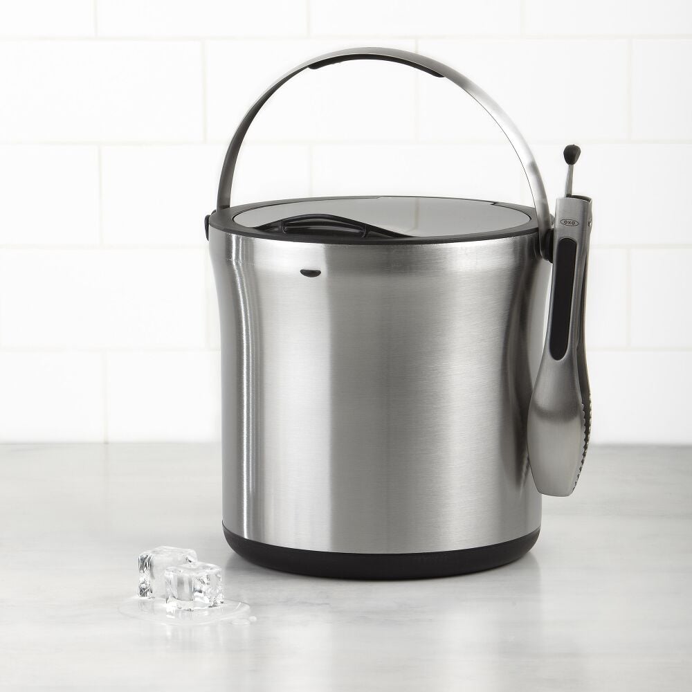 Steel Ice Bucket & Tong Set B8