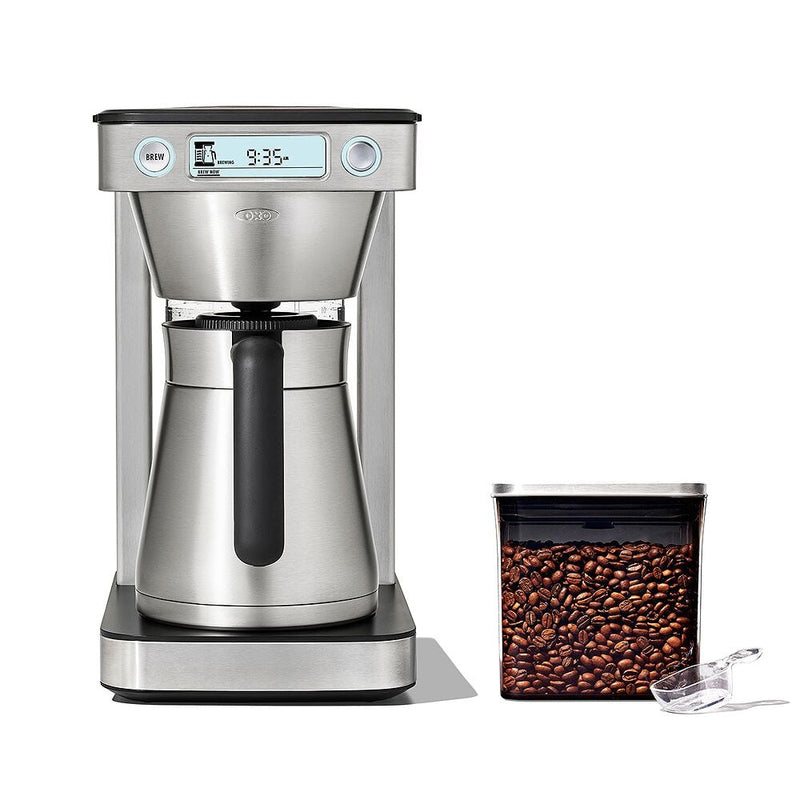 12-Cup Coffee Maker with Podless Single-Serve Function & Steel Coffee POP Container (1.7 Qt) with Scoop Bundle A2