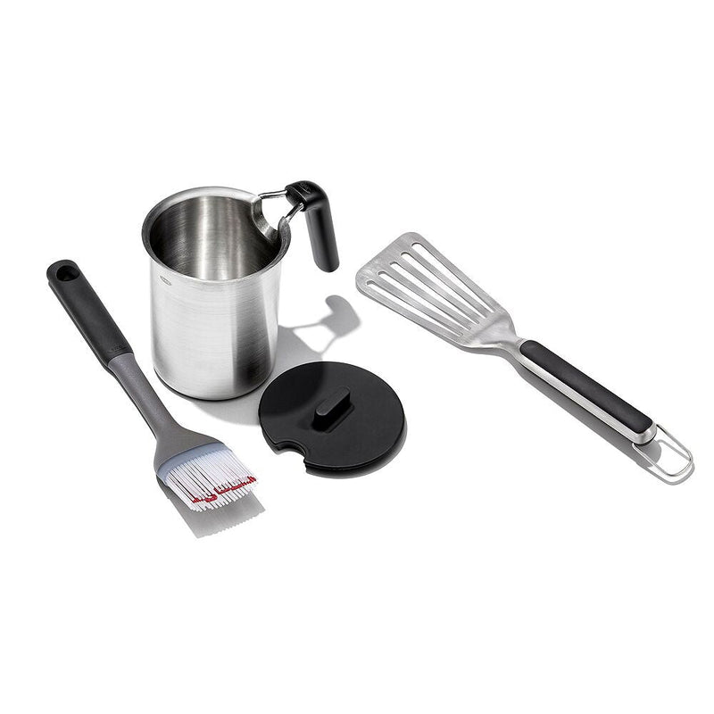 Grilling Basting Pot and Brush Set & Grilling Precision Turner Bundle X7