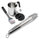 Grilling Basting Pot and Brush Set & Grilling Tongs with Built-In Bottle Opener Bundle K6