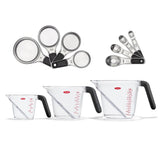 3 Piece Angled Measuring Cup Set & Stainless Steel Measuring Cups and Spoons Set Bundle U8