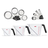 3 Piece Angled Measuring Cup Set & Stainless Steel Measuring Cups and Spoons Set Bundle U8