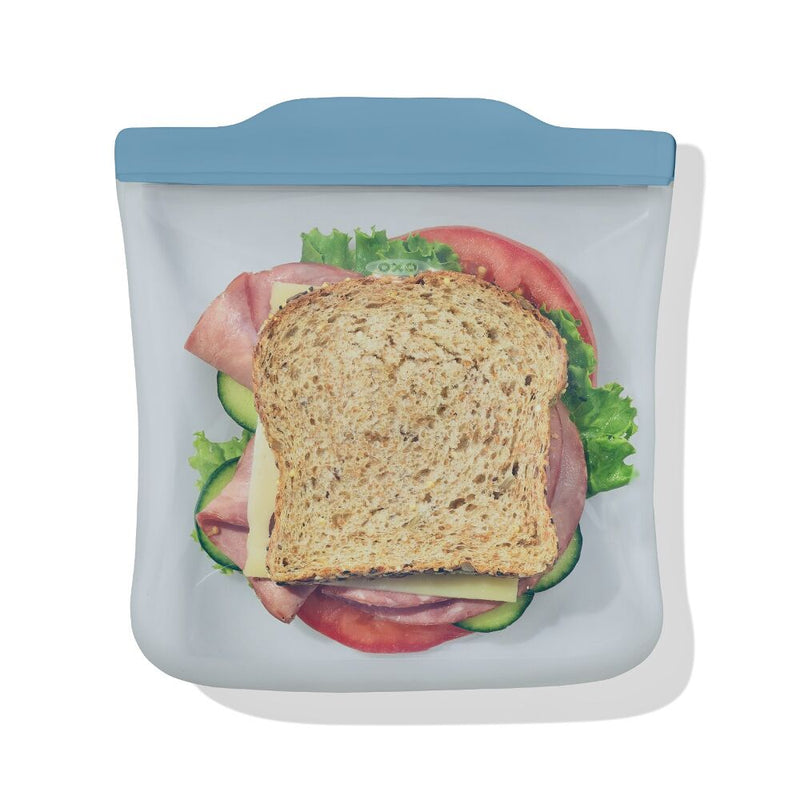 Silicone Reusable Bag  Sandwich (28 oz) - Ocean Blue U3