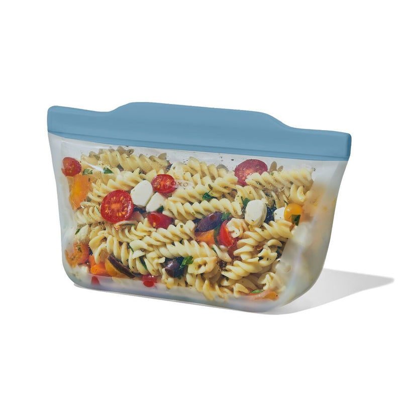 Silicone Reusable Bag  Stand-Up Quart (32 oz) - Ocean Blue O1