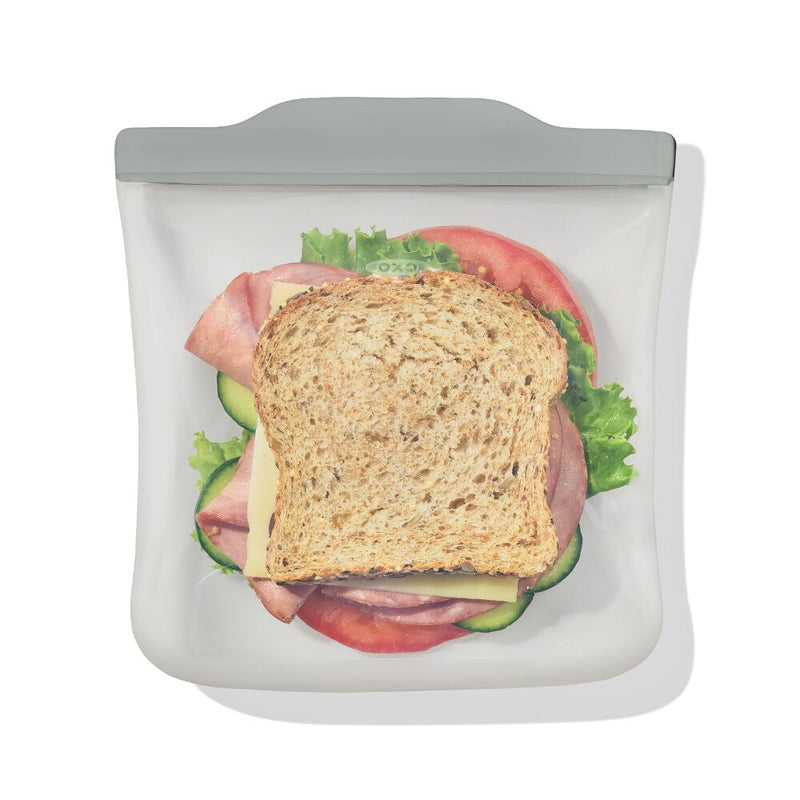Silicone Reusable Bag  Sandwich (28 oz) - Fog R9