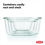 8 Piece Smart Seal Glass Round Container Set C8