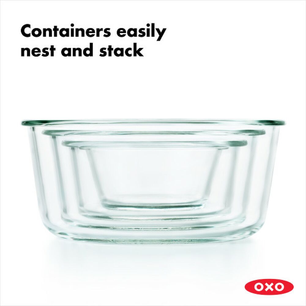 8 Piece Smart Seal Glass Round Container Set C8